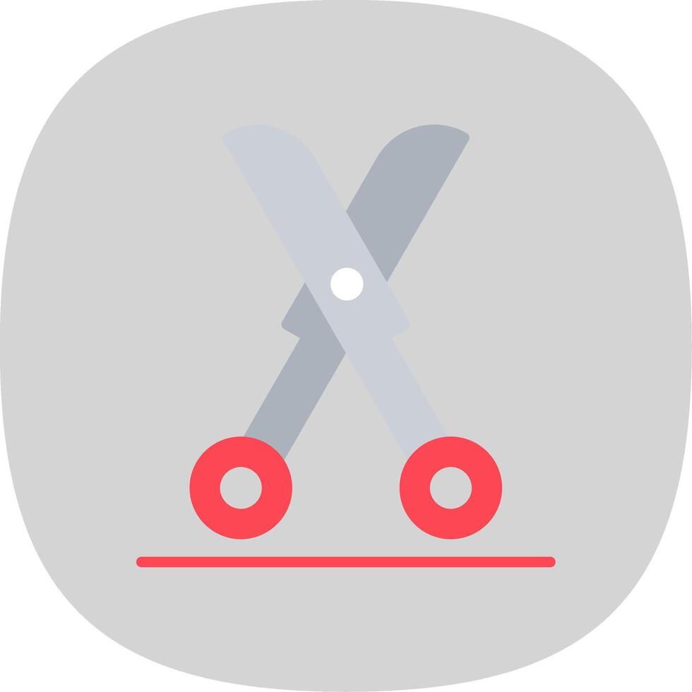Shears Flat Curve Icon Design vector