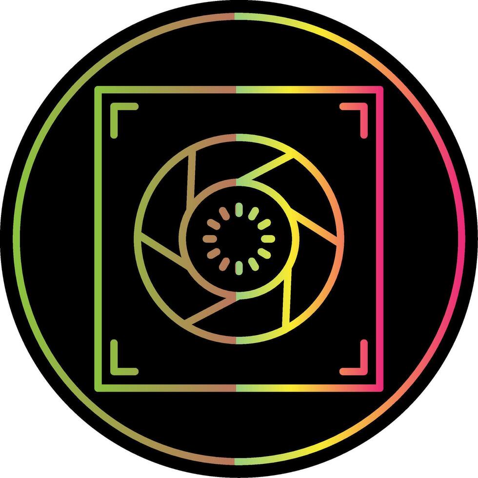 Aperture Line Gradient Due Color Icon Design vector