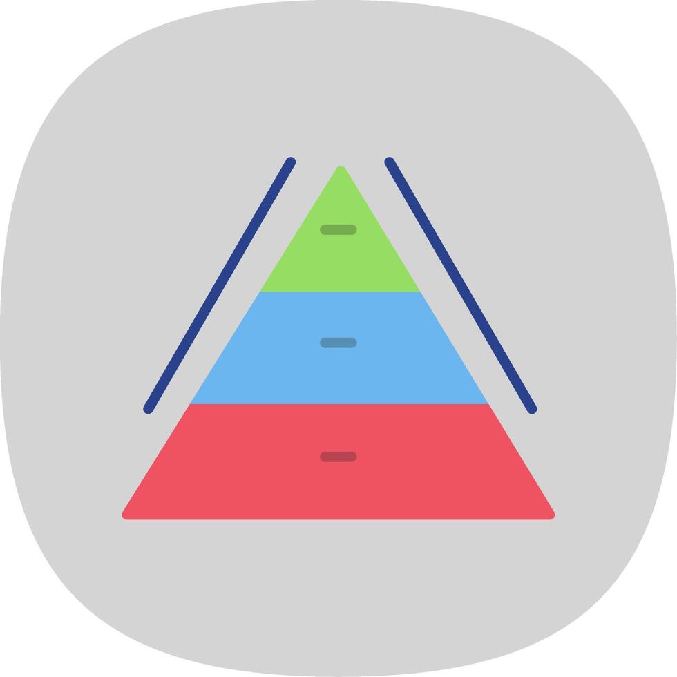 Pyramid Chart Flat Curve Icon Design vector