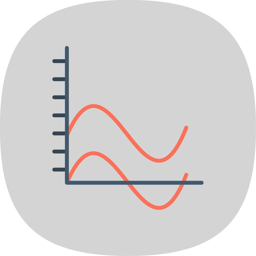 ola gráfico plano curva icono diseño vector