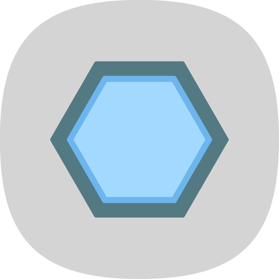 Hexagon Flat Curve Icon Design vector