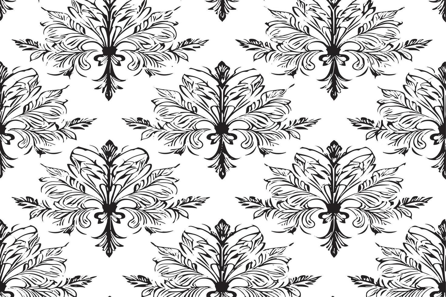 black and white seamless pattern image for background or texture, EPS 10 vector