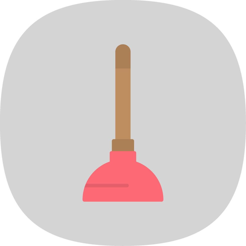 Plunger Flat Curve Icon Design vector