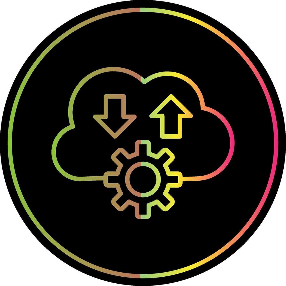 Cloud Line Gradient Due Color Icon Design vector