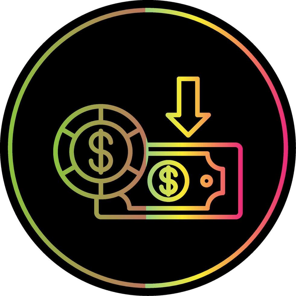 Dollar Line Gradient Due Color Icon Design vector