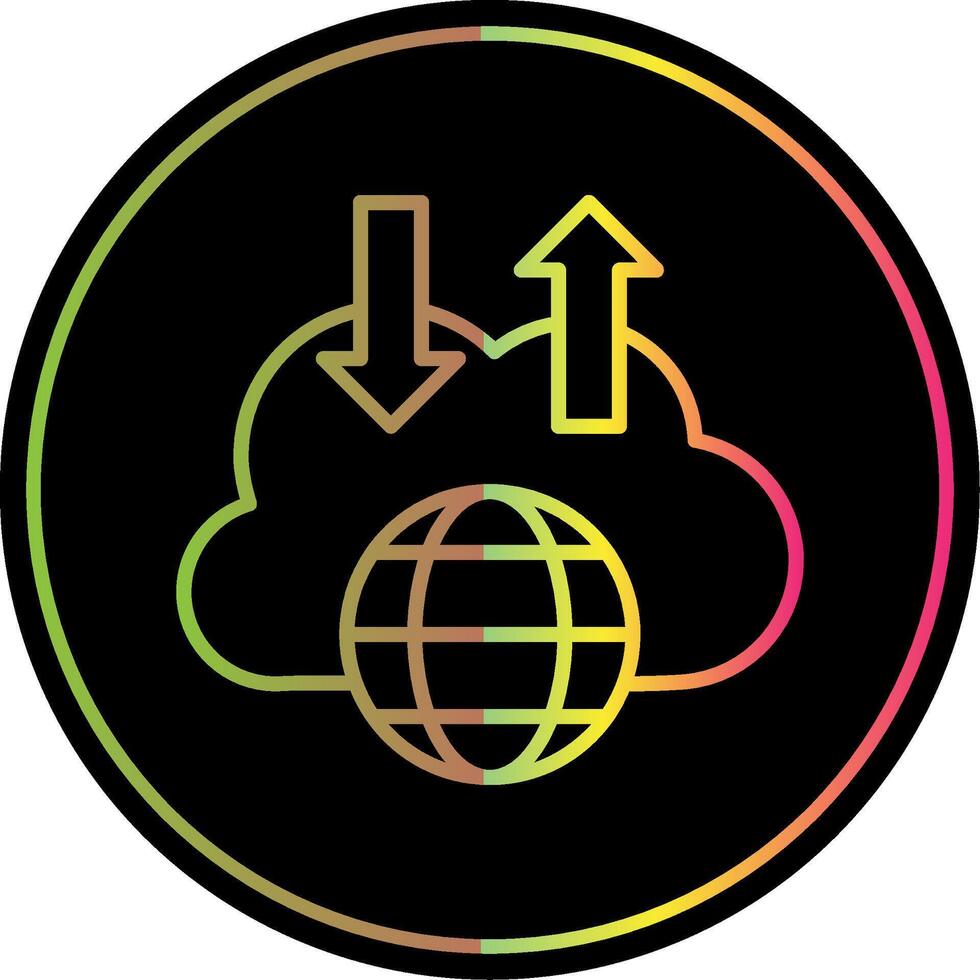 Cloud Line Gradient Due Color Icon Design vector