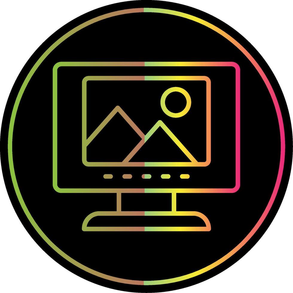 Gallery Line Gradient Due Color Icon Design vector
