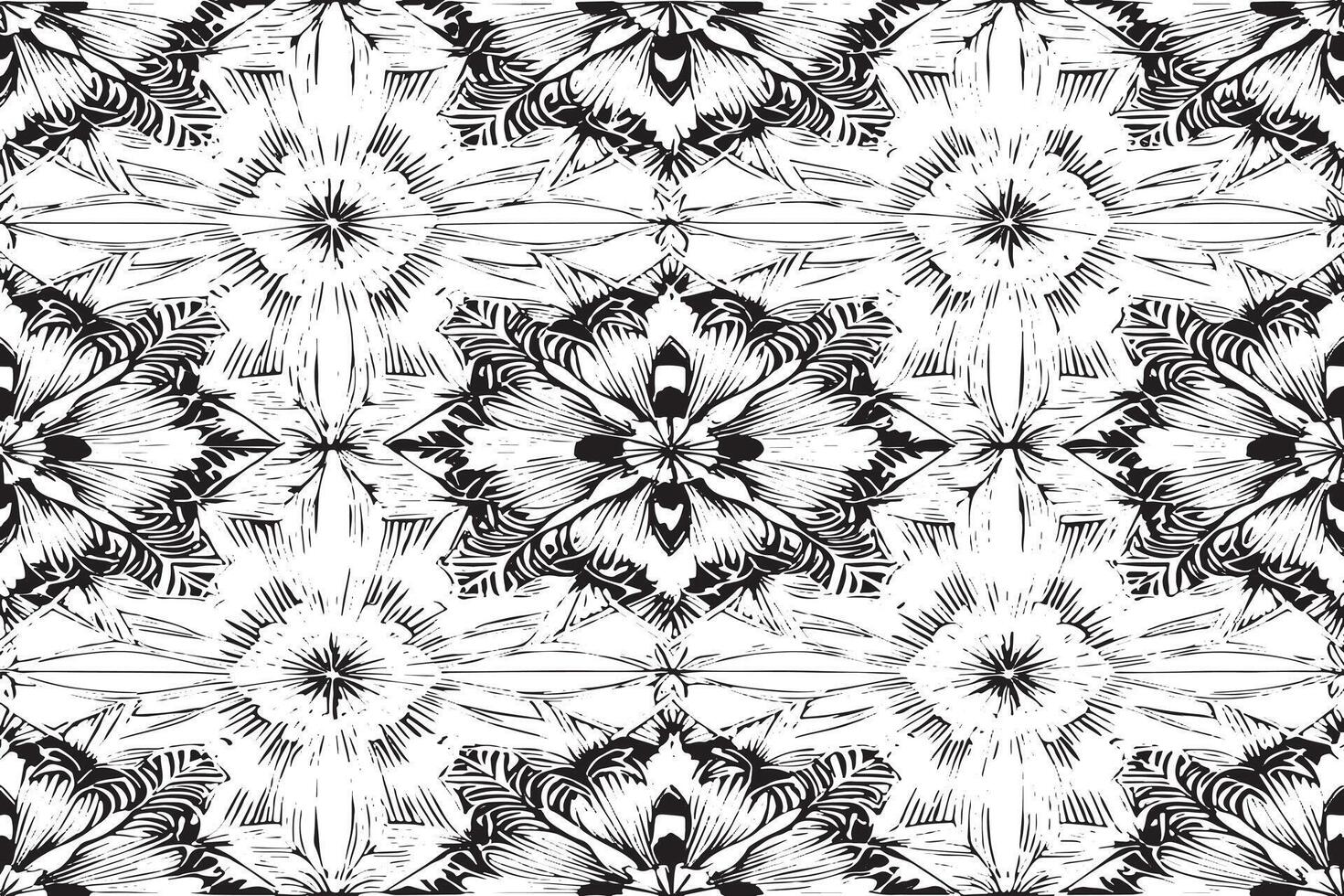 black and white seamless pattern image for background or texture, EPS 10 vector
