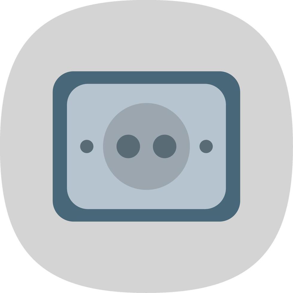 Socket Flat Curve Icon Design vector