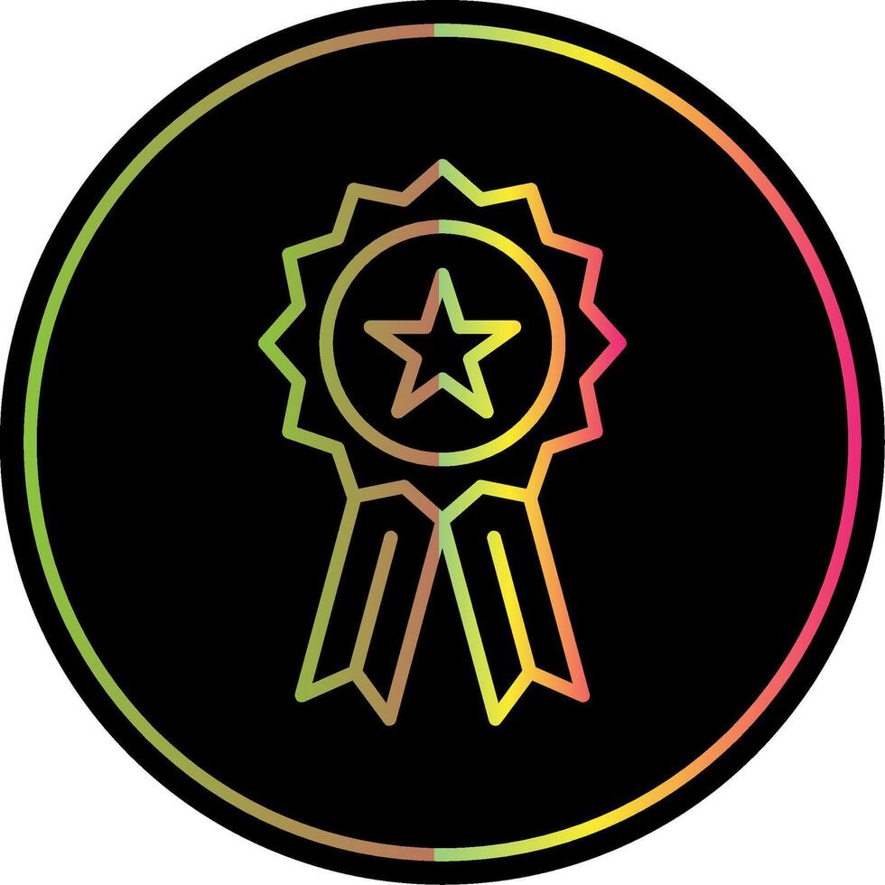 Badge Line Gradient Due Color Icon Design vector