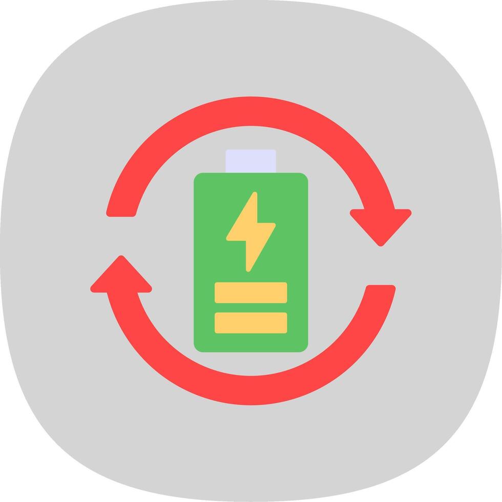 Eco Battery Flat Curve Icon Design vector