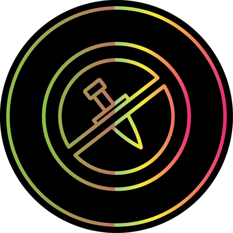 No Knife Line Gradient Due Color Icon Design vector