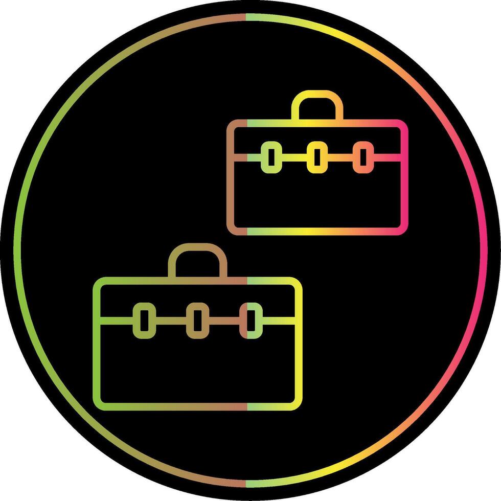 Suitcases Line Gradient Due Color Icon Design vector