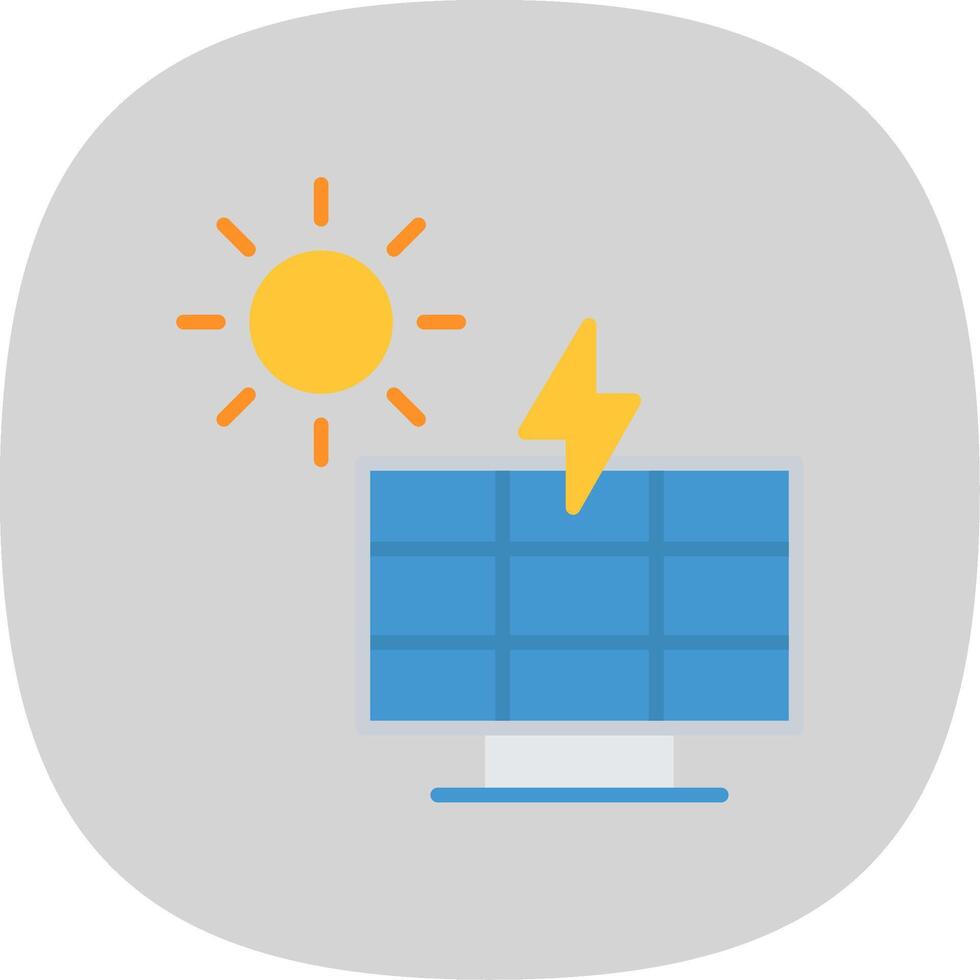 Solar Power Flat Curve Icon Design vector