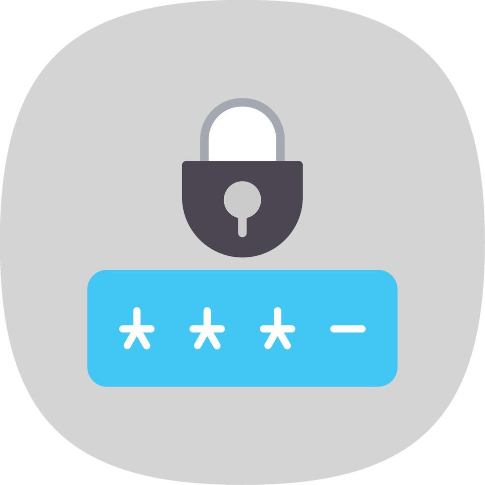 Password Flat Curve Icon Design vector