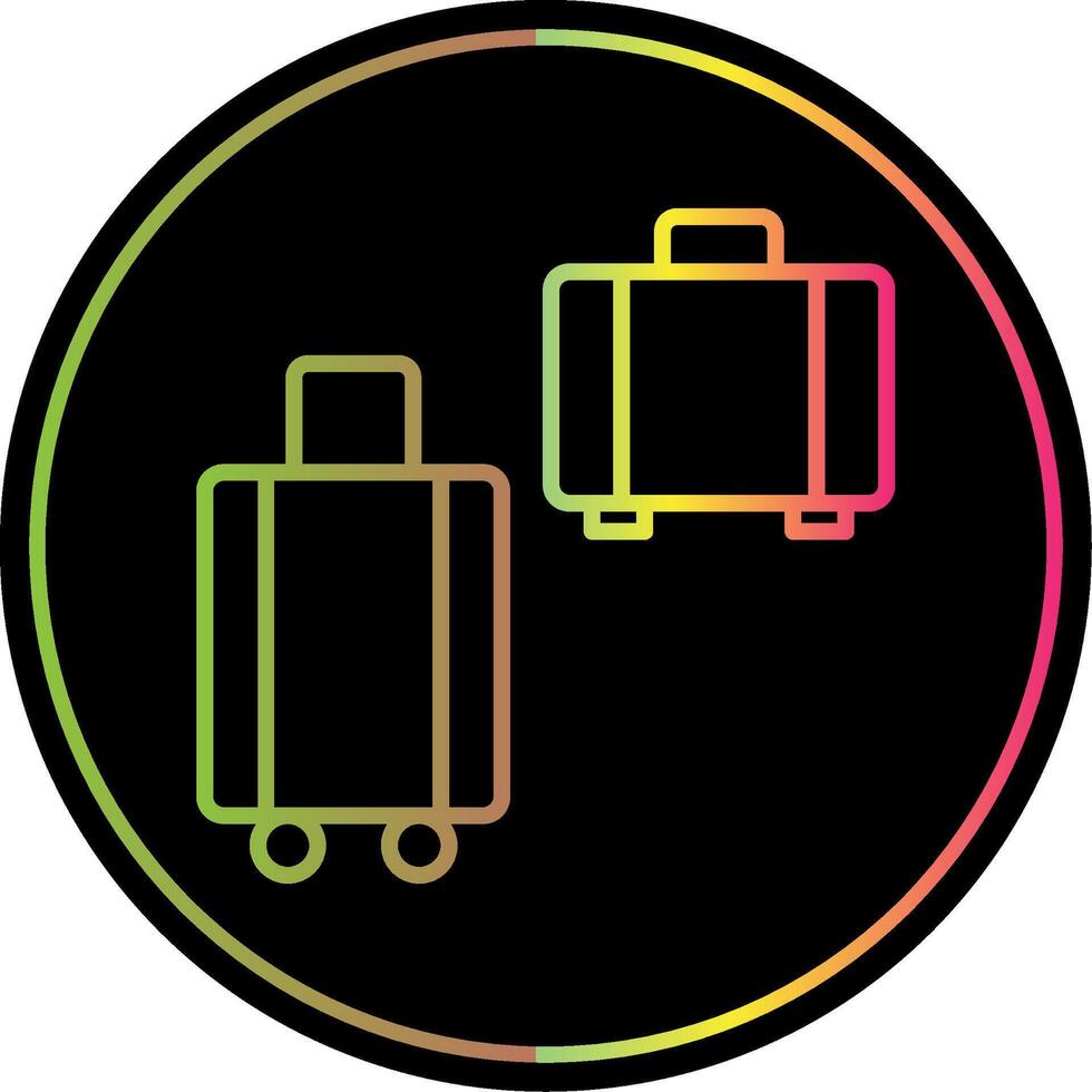 Suitcases Line Gradient Due Color Icon Design vector
