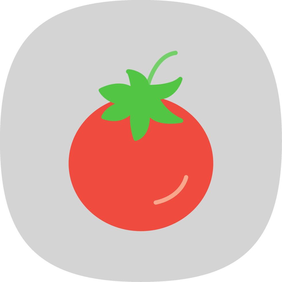 tomate plano curva icono diseño vector