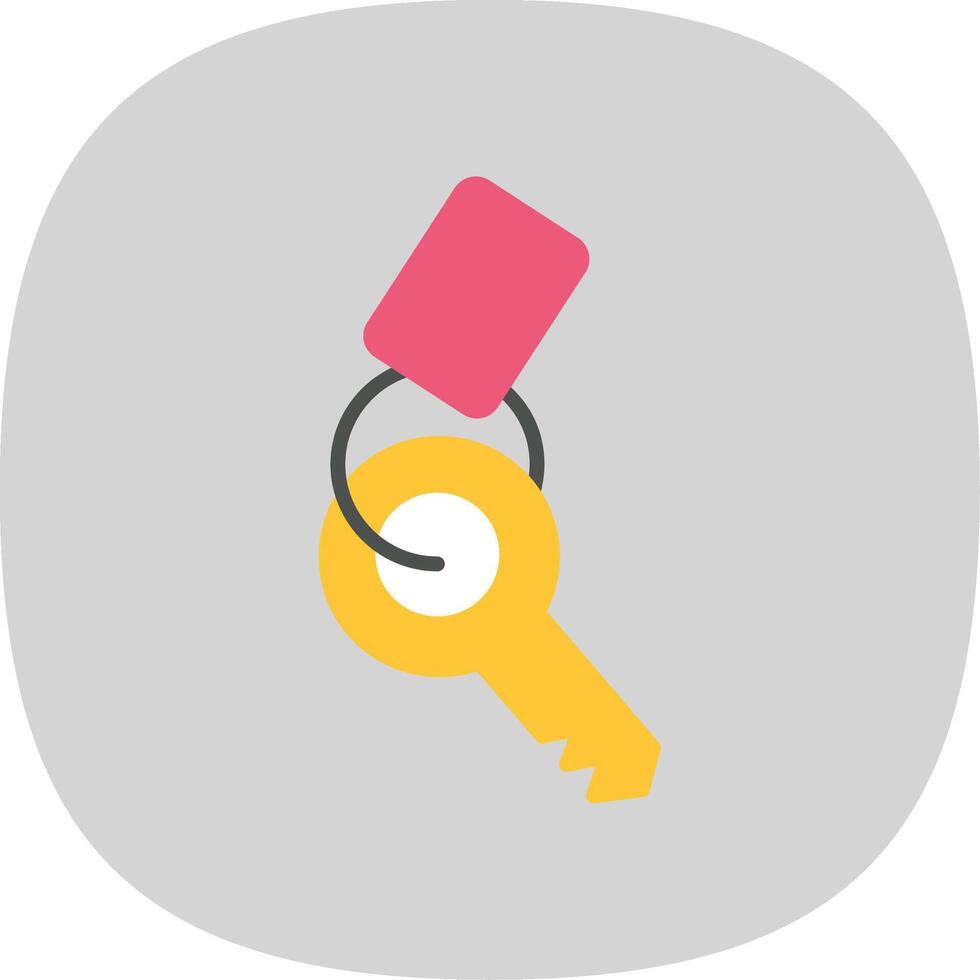 Keychain Flat Curve Icon Design vector
