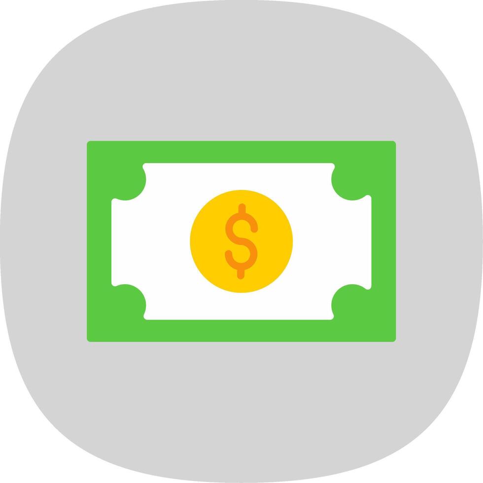 Money Flat Curve Icon Design vector