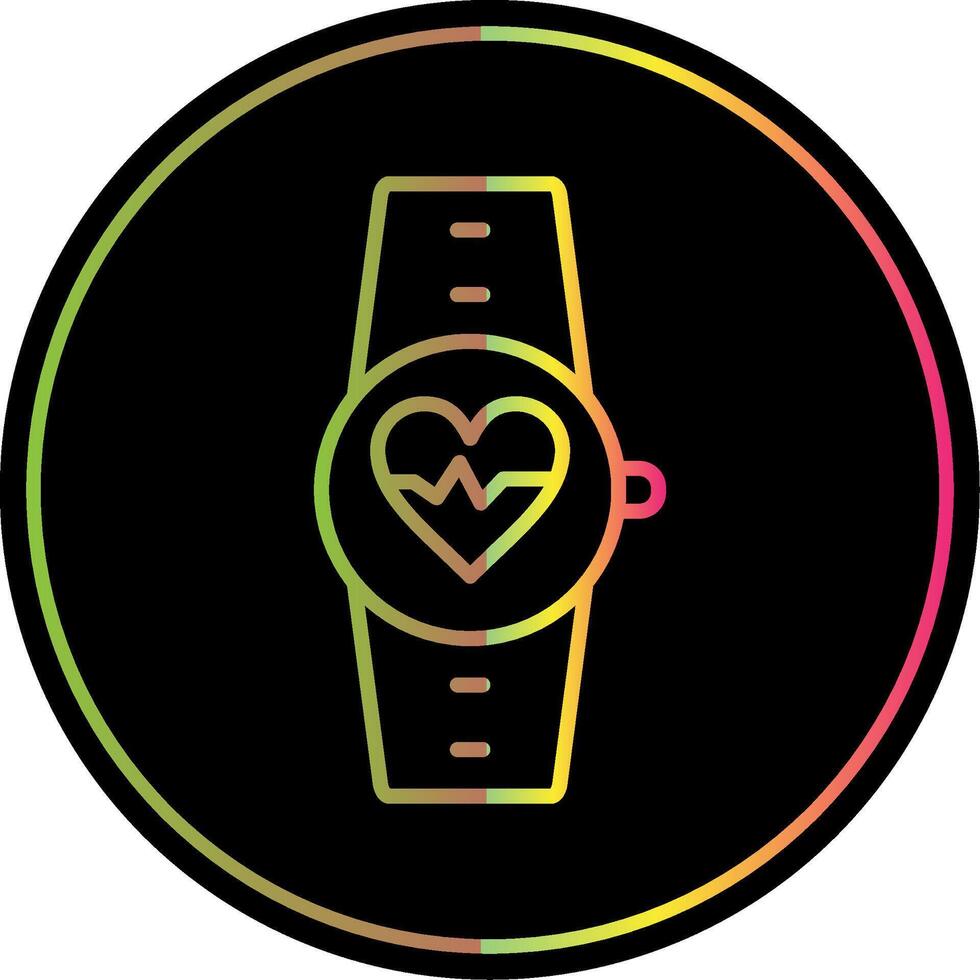 Heart Rate Monitor Line Gradient Due Color Icon Design vector