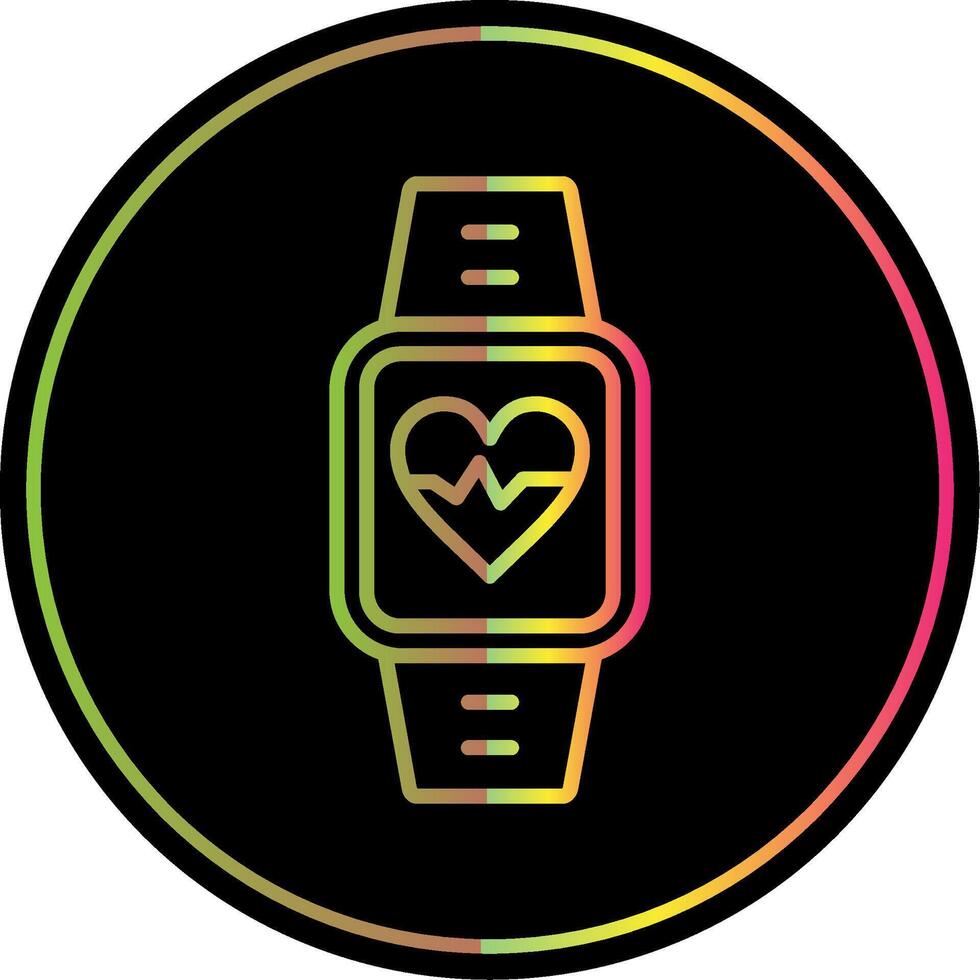 Heart Rate Monitor Line Gradient Due Color Icon Design vector