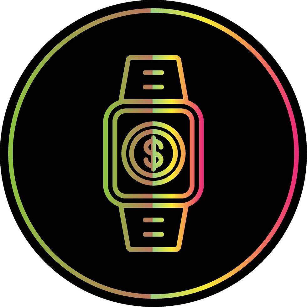 Payment Line Gradient Due Color Icon Design vector