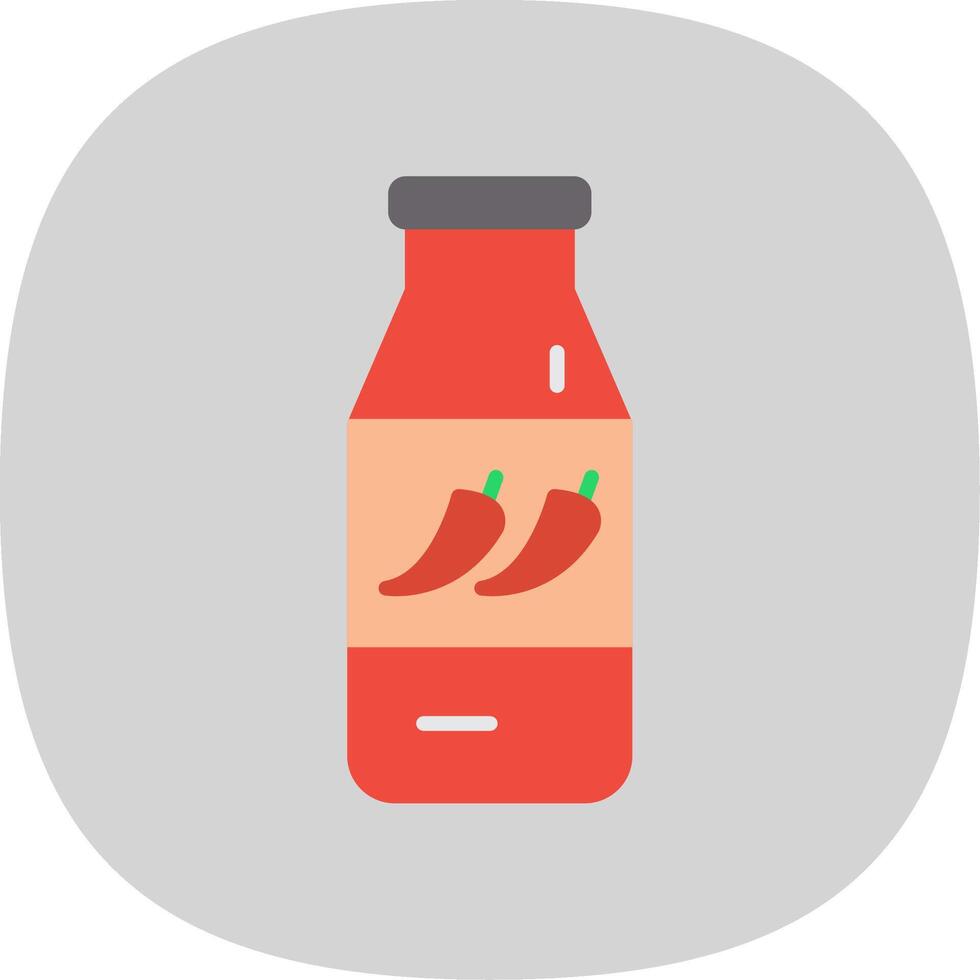 Chilli Sauce Flat Curve Icon Design vector
