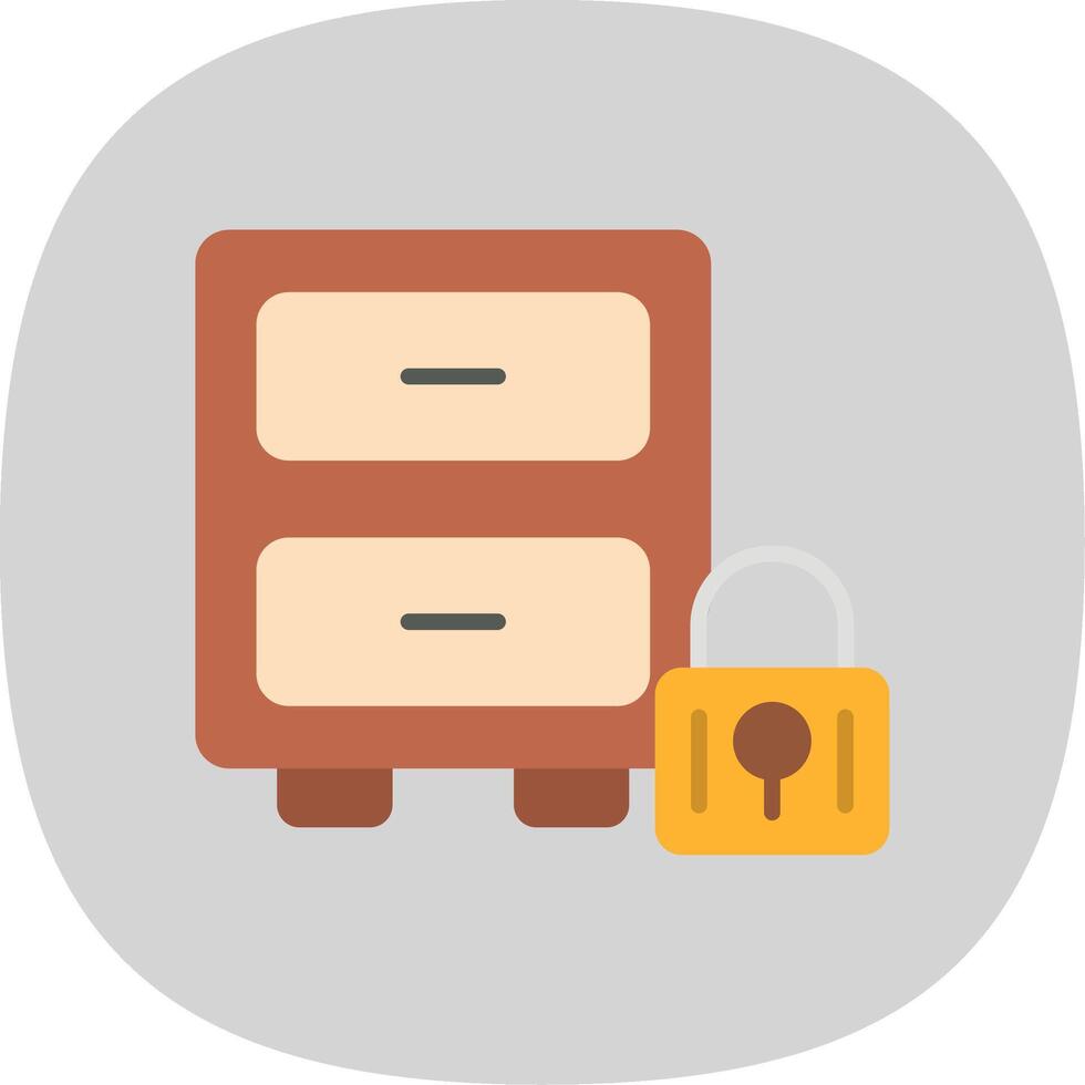 Filing Cabinet Flat Curve Icon Design vector