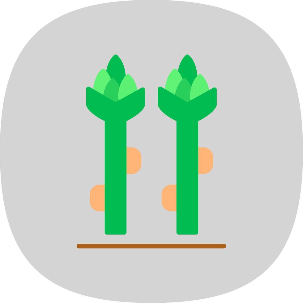 Asparagus Flat Curve Icon Design vector