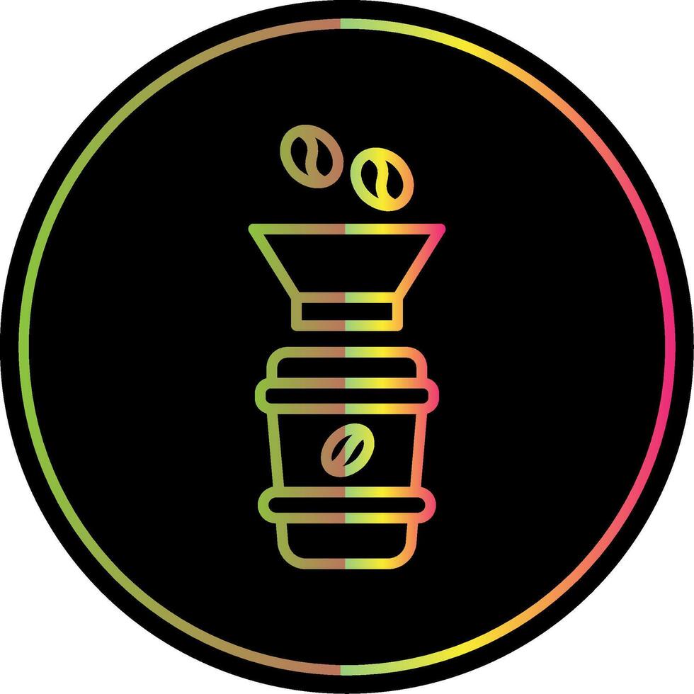 Coffee Filter Line Gradient Due Color Icon Design vector