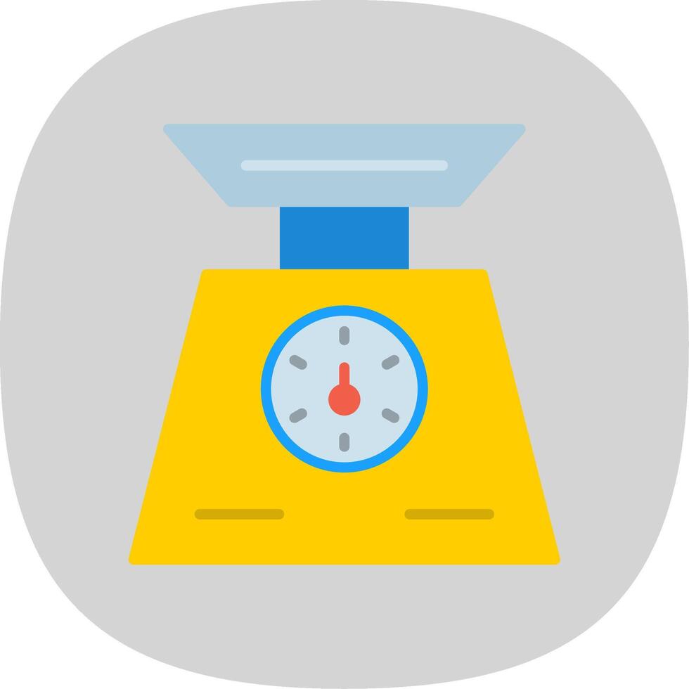 Weigh Scale Flat Curve Icon Design vector