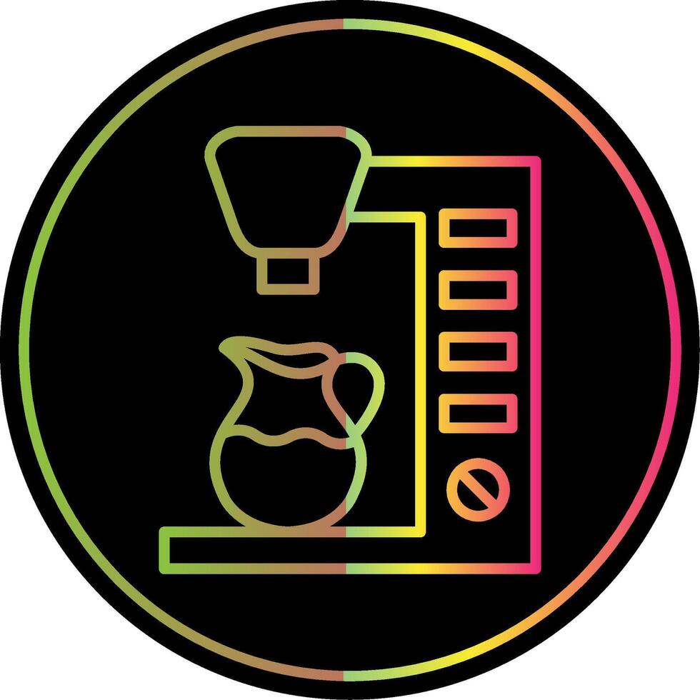 Coffee Maker Line Gradient Due Color Icon Design vector