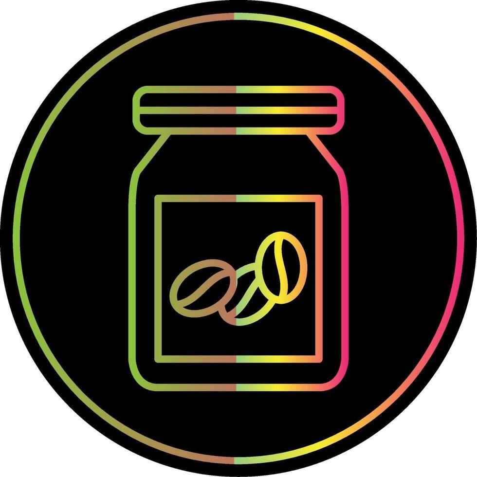 Beans Jar Line Gradient Due Color Icon Design vector