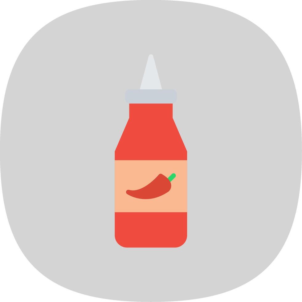 Ketchup Flat Curve Icon Design vector