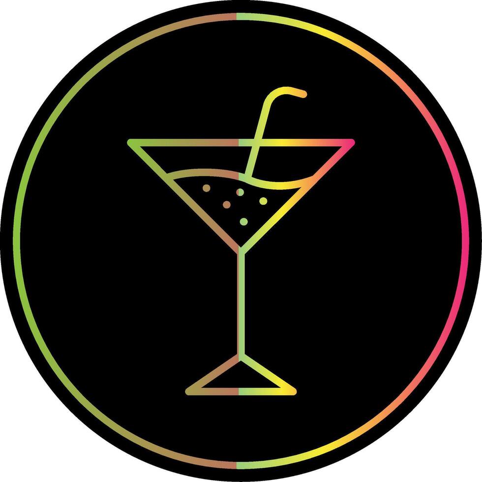 Martini Line Gradient Due Color Icon Design vector