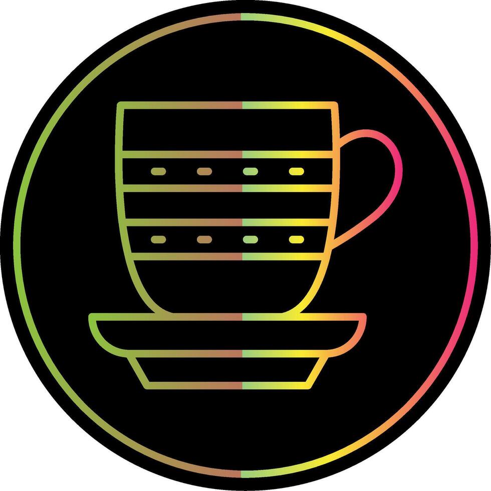 Tea Cup Line Gradient Due Color Icon Design vector