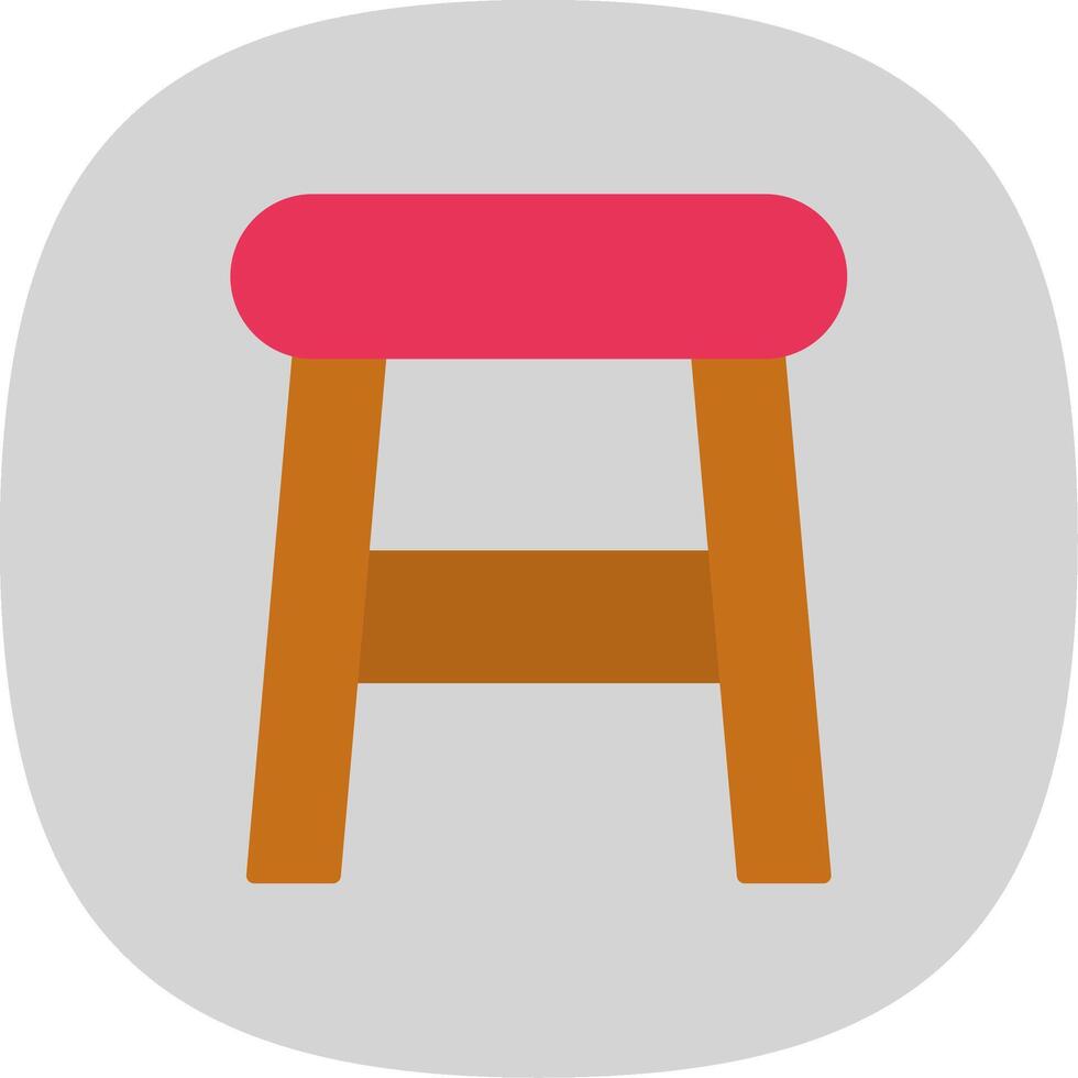Stool Flat Curve Icon Design vector