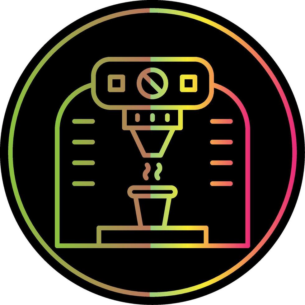 Coffee Machine Line Gradient Due Color Icon Design vector