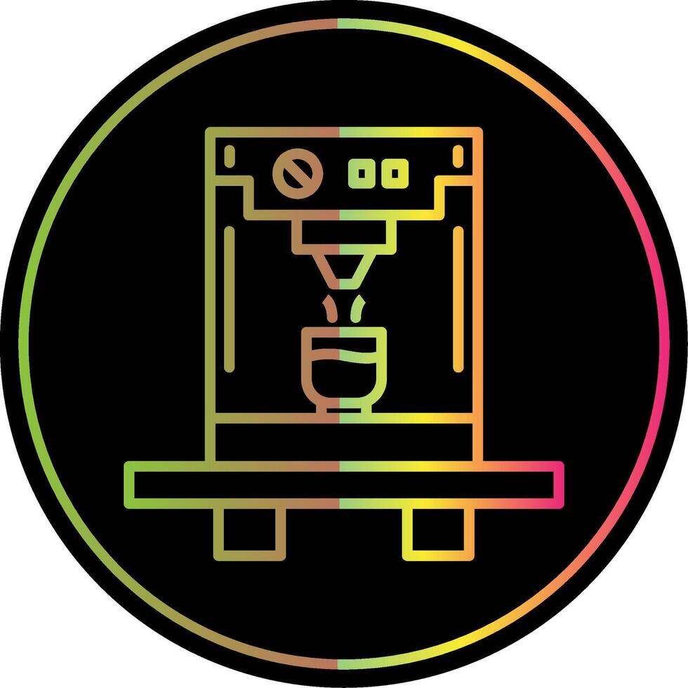 Coffee Machine Line Gradient Due Color Icon Design vector