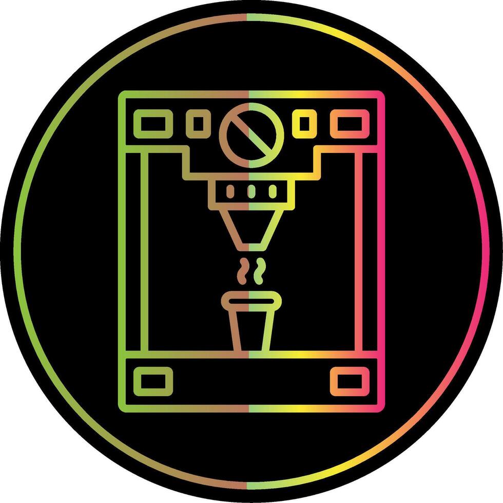 Coffee Machine Line Gradient Due Color Icon Design vector