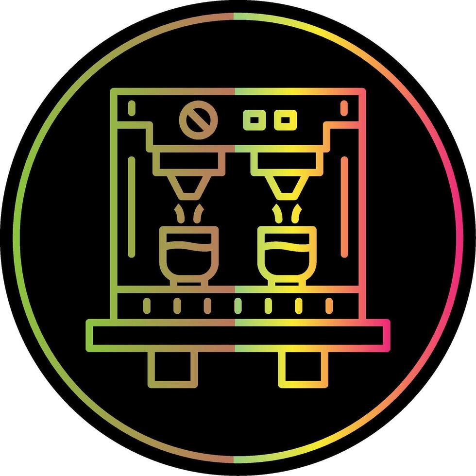 Coffee Machine Line Gradient Due Color Icon Design vector