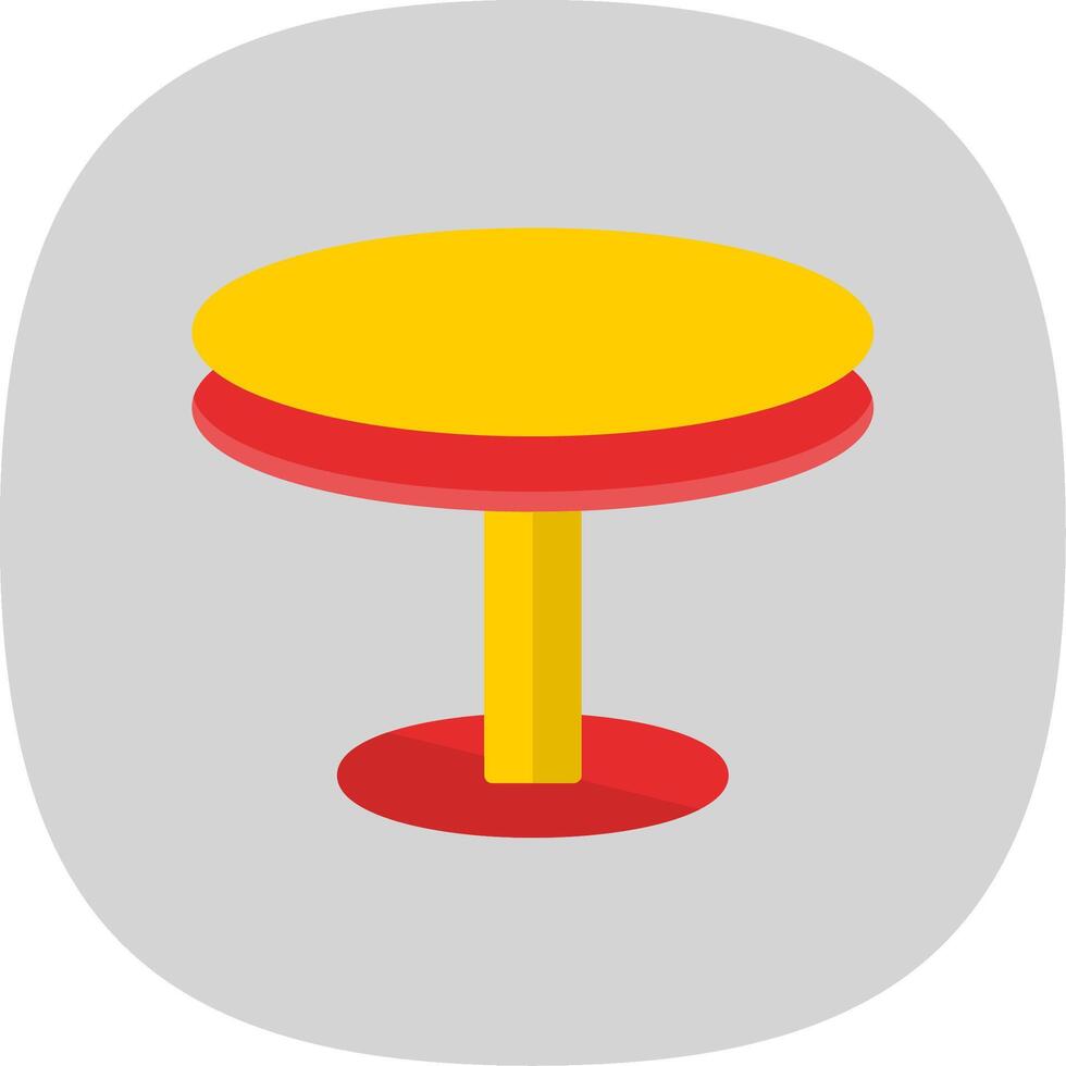 Round Table Flat Curve Icon Design vector