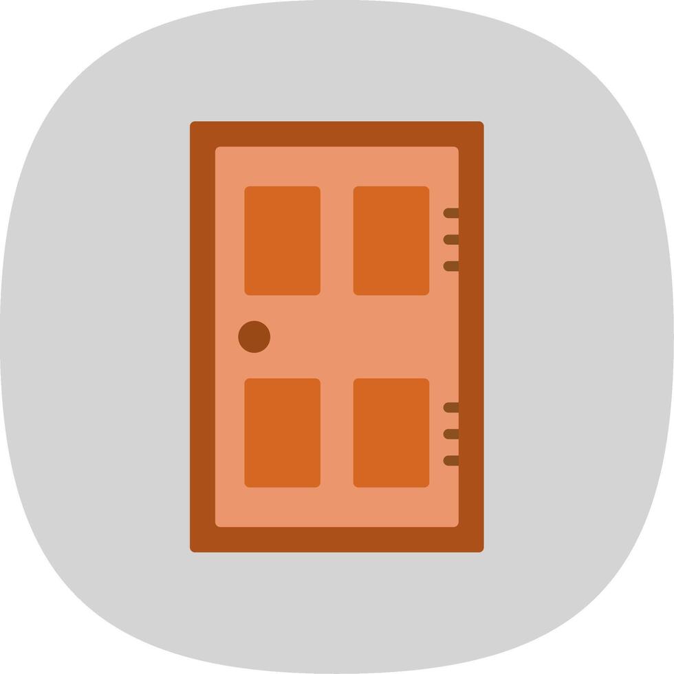 Door Flat Curve Icon Design vector