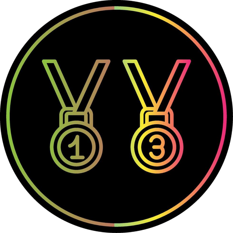 medallas línea degradado debido color icono diseño vector