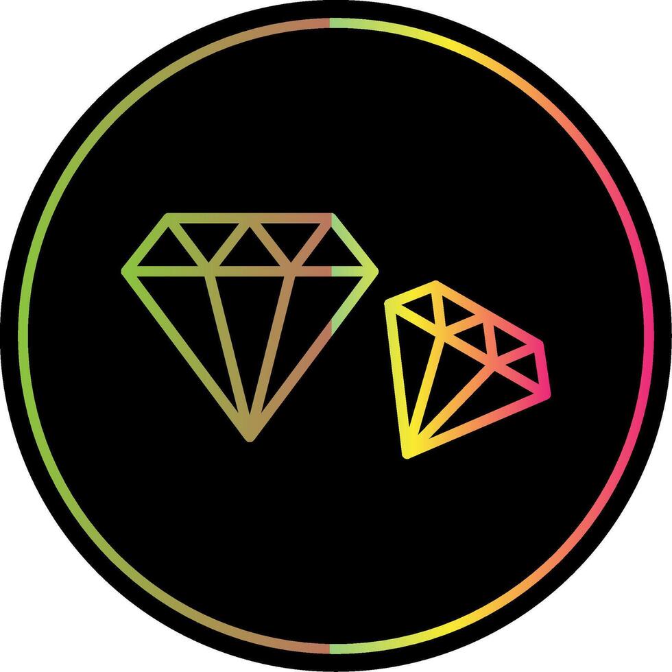 Diamond Line Gradient Due Color Icon Design vector