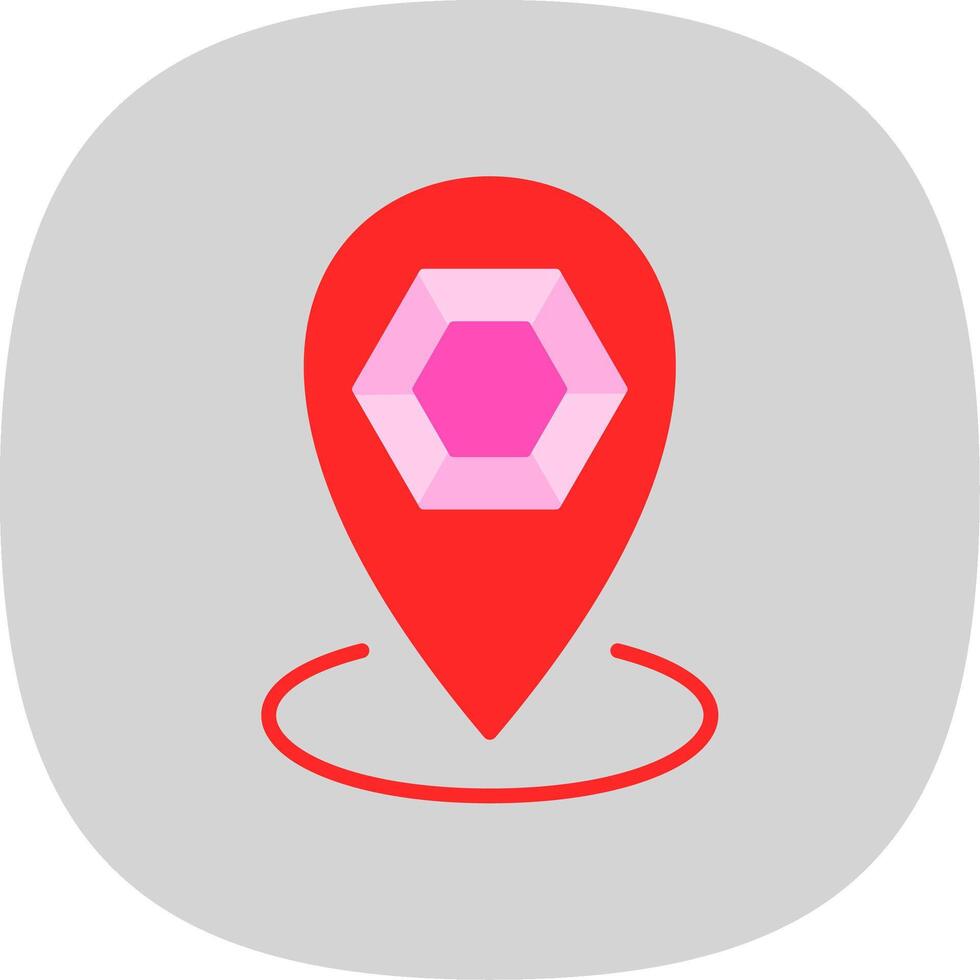 Location Flat Curve Icon Design vector