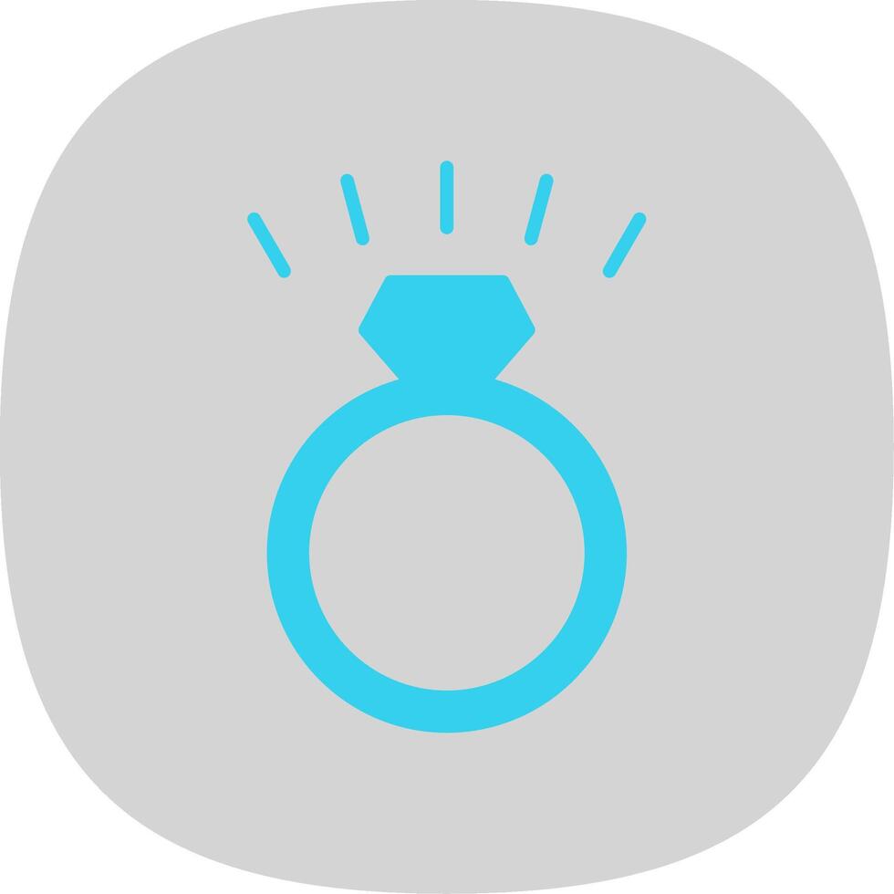 Diamond Ring Flat Curve Icon Design vector