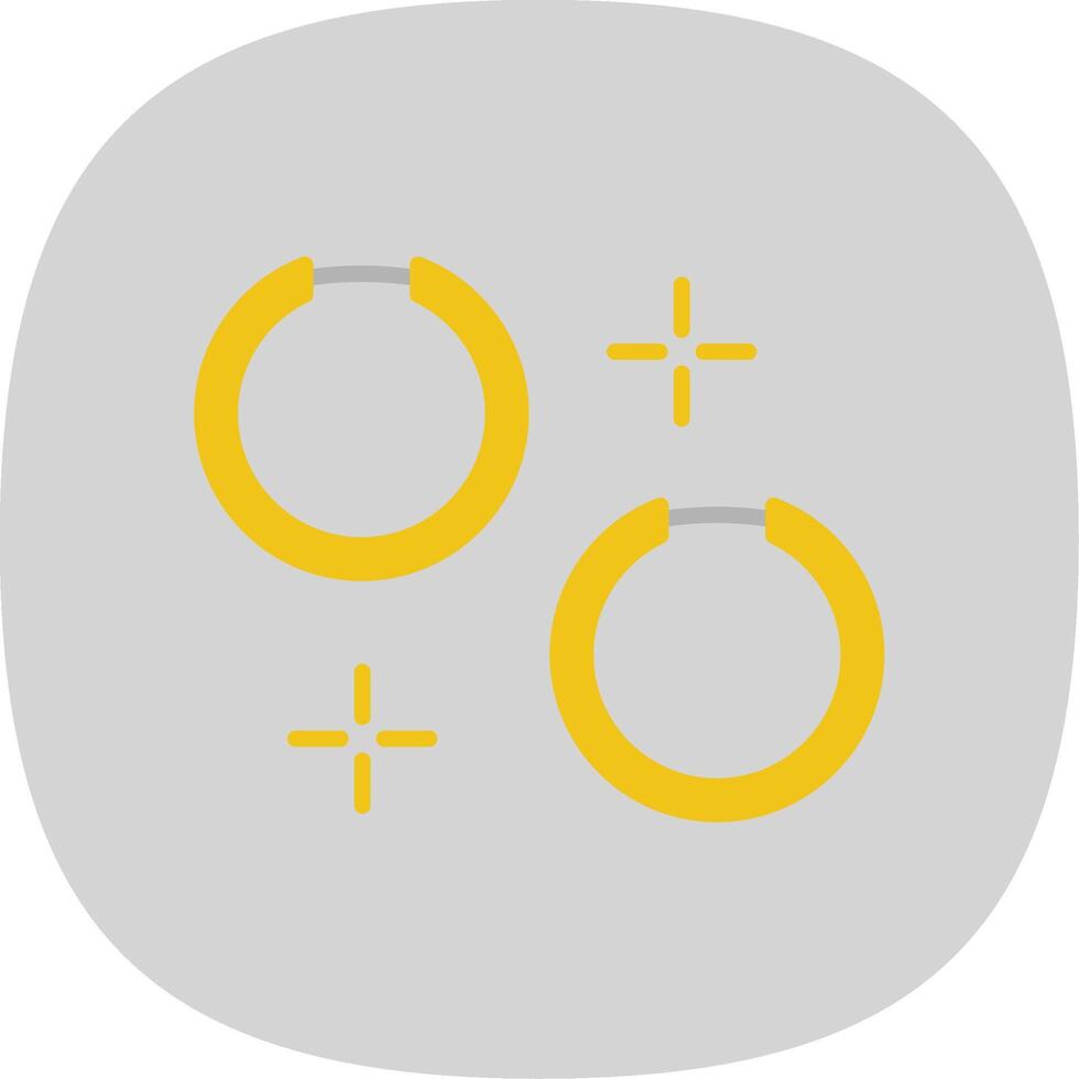 Hoop Earrings Flat Curve Icon Design vector
