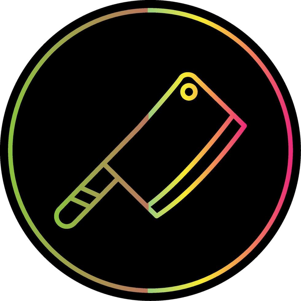 Butcher Knife Line Gradient Due Color Icon Design vector