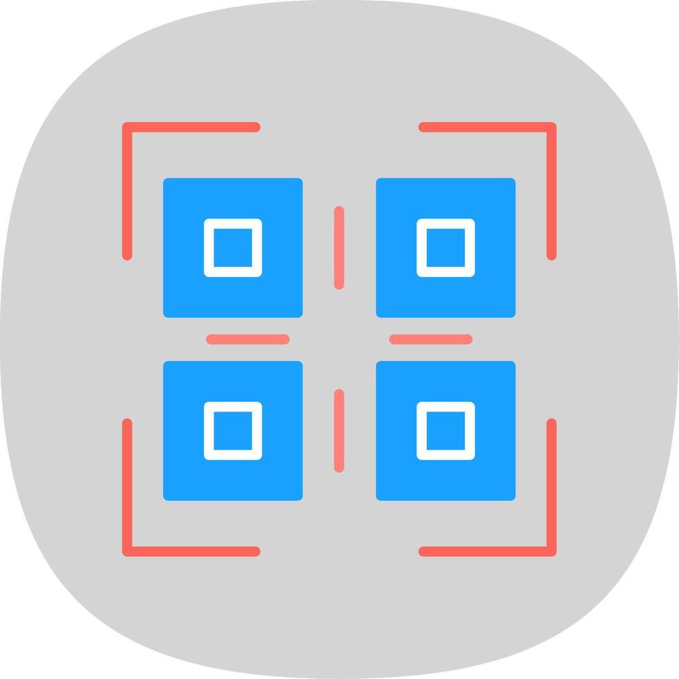 Qr Code Flat Curve Icon Design vector